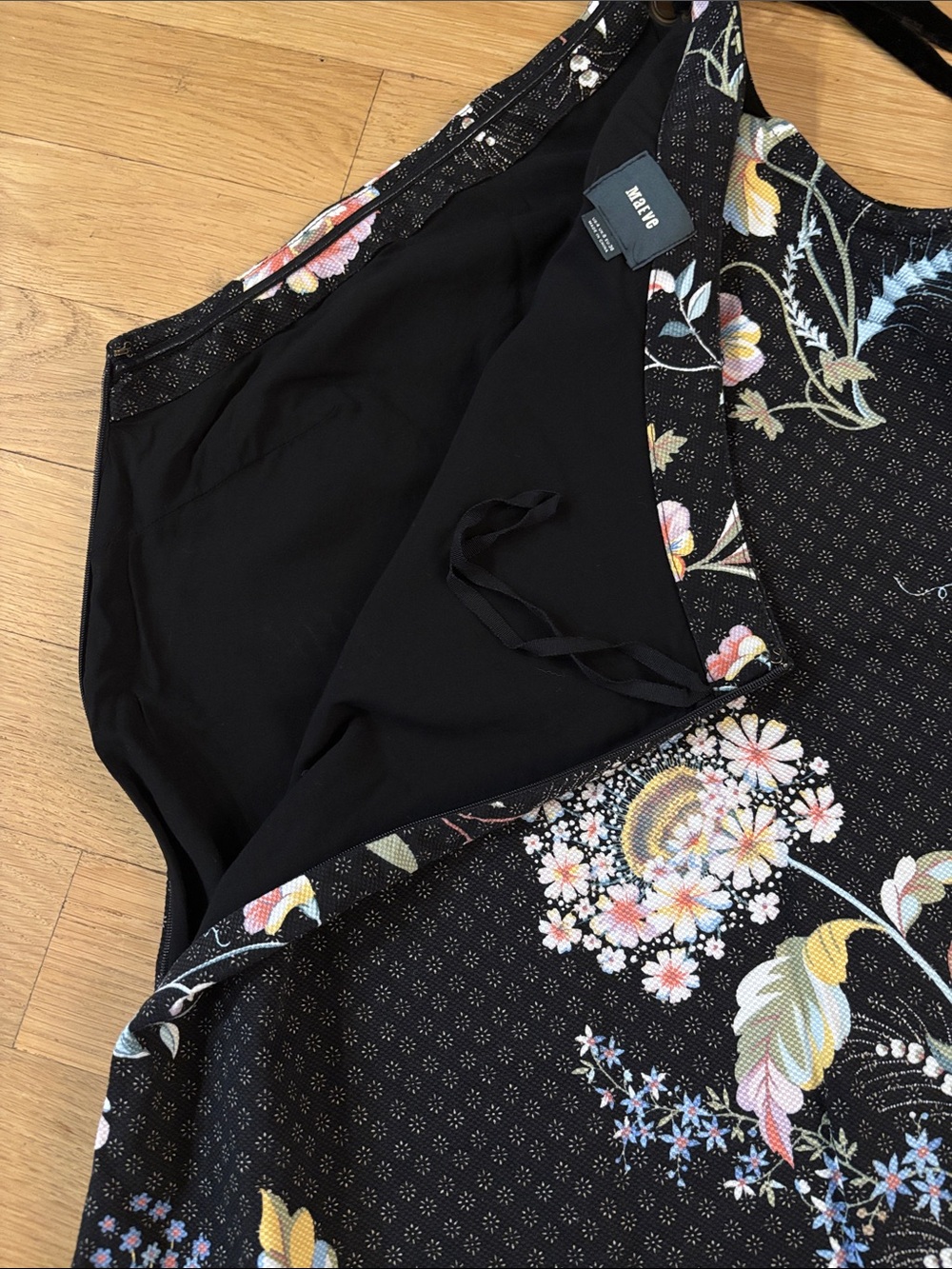 Anthropologie Maeve Ashbury Floral One Shoulder Dress Small 4 Black White - Picture 12 of 16